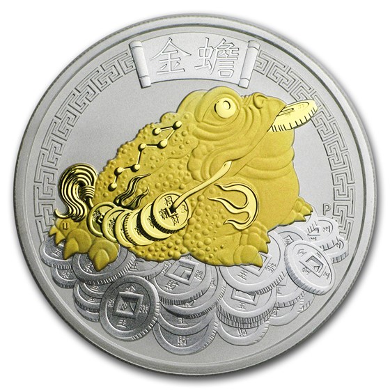 2018 Australia 1 oz Silver Money Toad BU (Gilded) 2018 Australia 1 oz Silver Money Toad BU (Gilded)